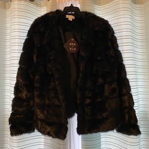 Faux Fur Black Coat
